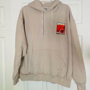 Grand Canyon Hoodie ~ Artist Union Clothing Co ~ Large ~ Tan w/ Orange